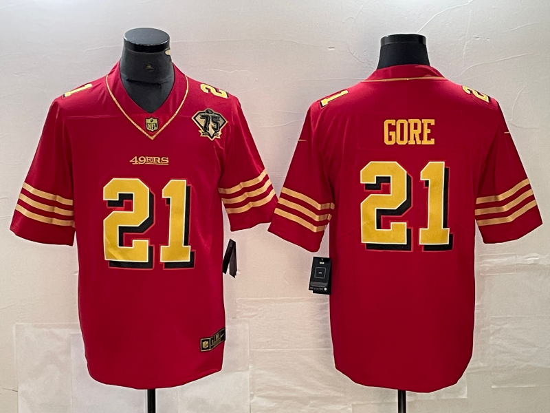 Men's San Francisco 49ers Frank Gore #21 Red Jersey